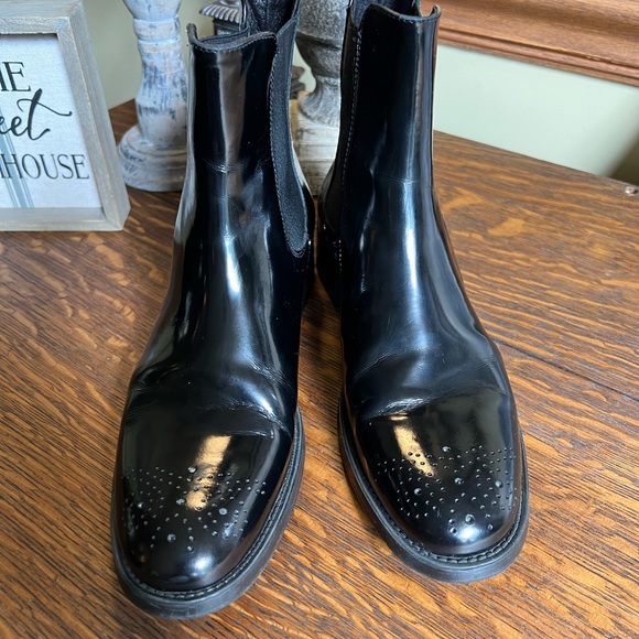 Boemas Vera Gomma Shiny Black Leather Italian Boots - Picture 3 of 7